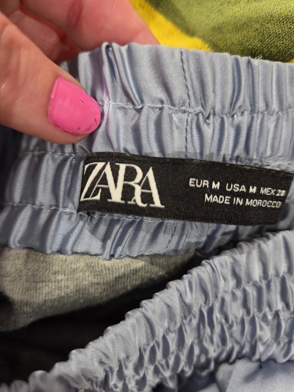 Zara Blue Satin Balloon Jogger Pants Size M - Picture 3 of 16